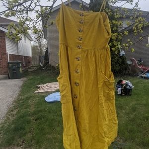 Yellow midi dress